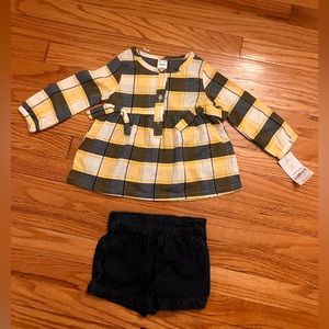 Brand new Carters shirt and short set.